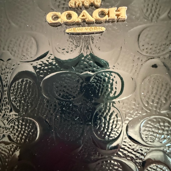 Coach Glossy Black Embossed Pouch - Picture 5 of 6
